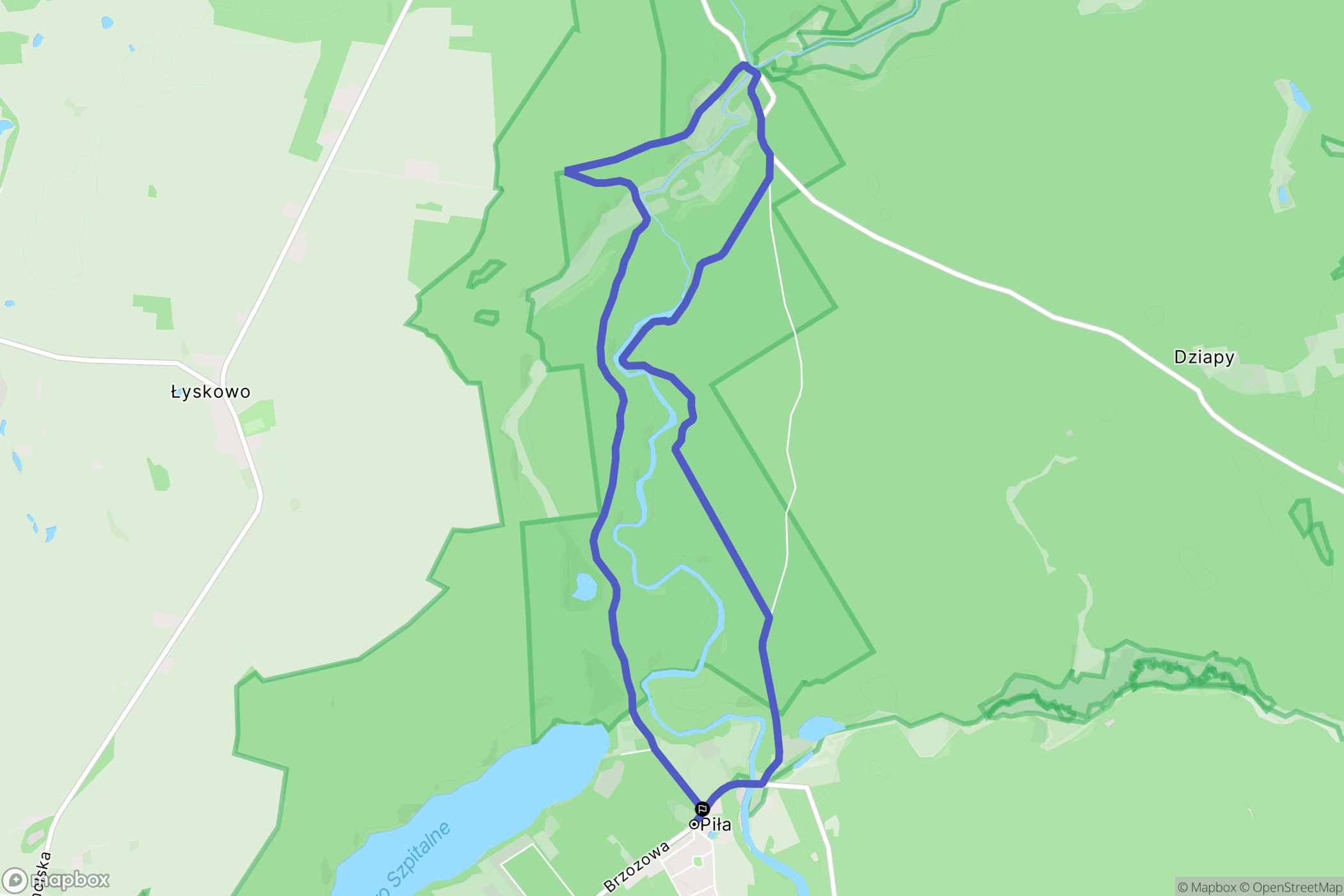 Piła: mapa trasy - Poland