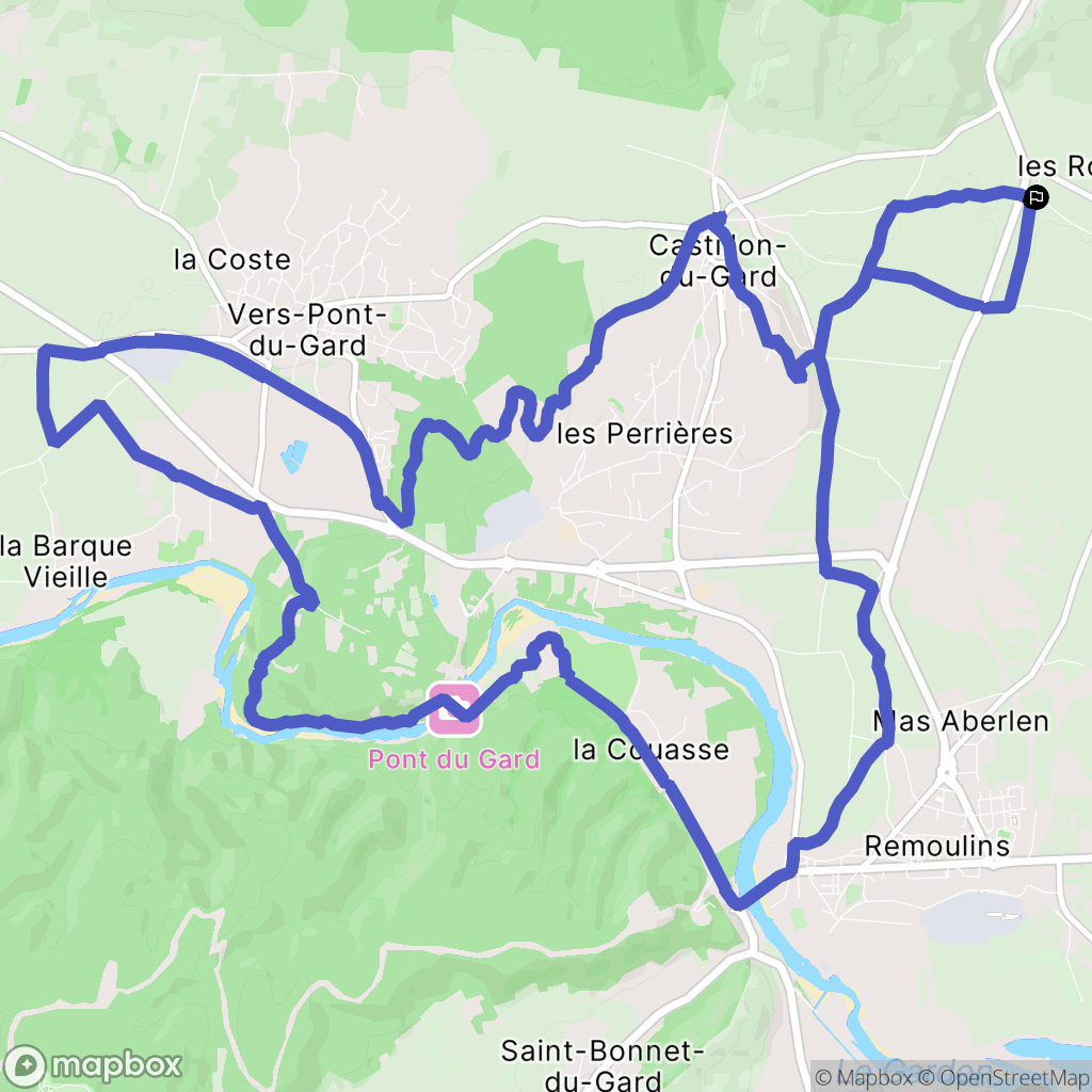 Castillon-du-Gard : carte du parcours de randonnée - France