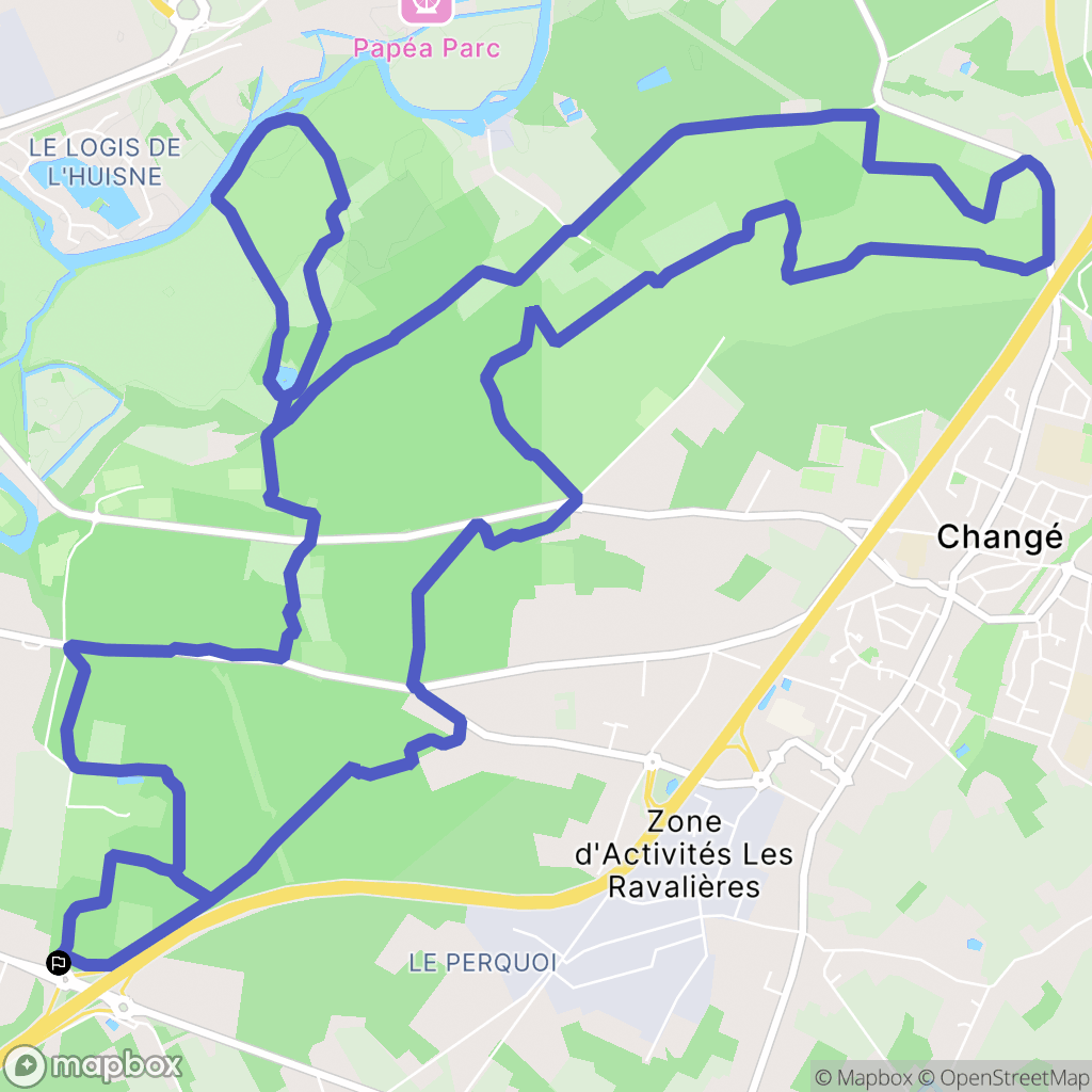 Le Mans : carte du parcours de randonnée - France