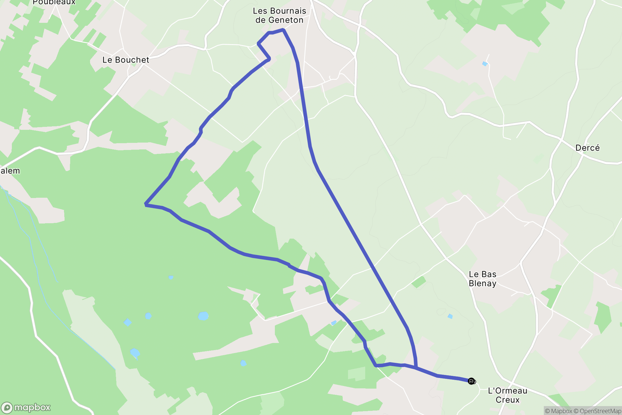 Monts-sur-Guesnes : carte du parcours de randonnée - France