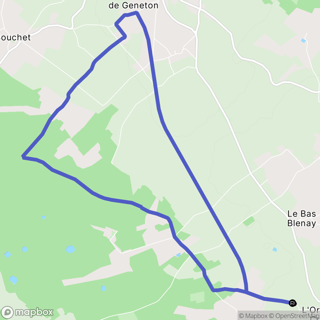 Monts-sur-Guesnes : carte du parcours de randonnée - France