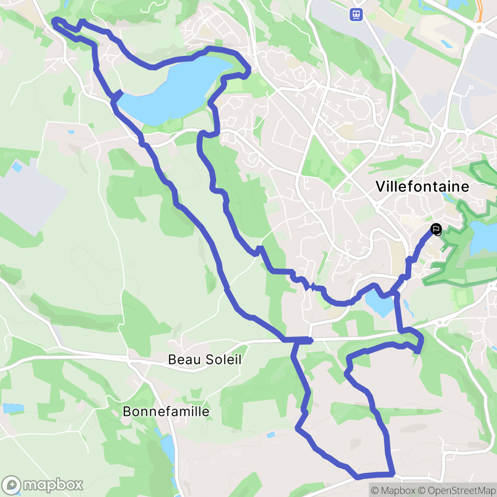 Villefontaine : carte du parcours de randonnée - France