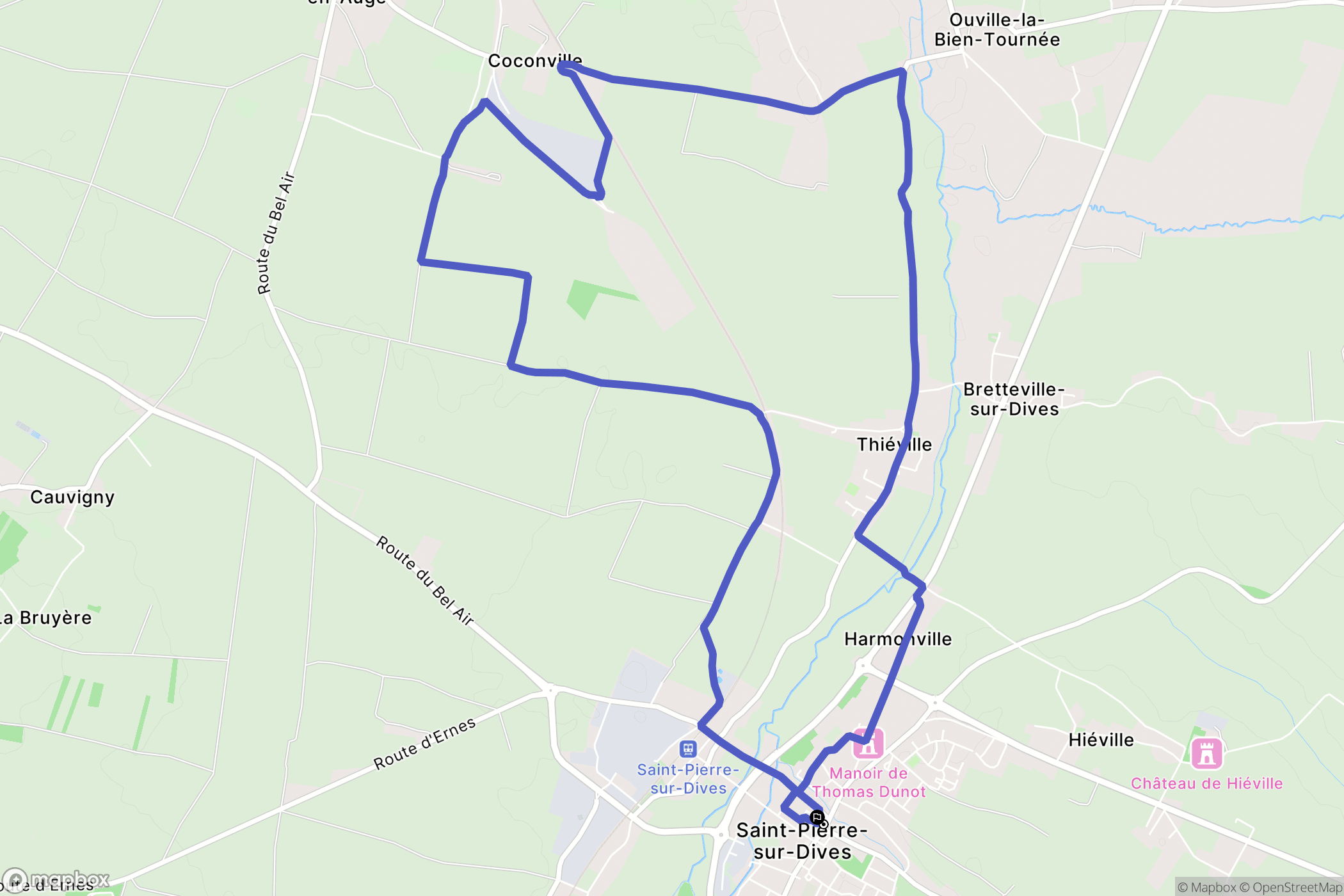 Saint-Pierre-en-Auge : carte du parcours de randonnée - France