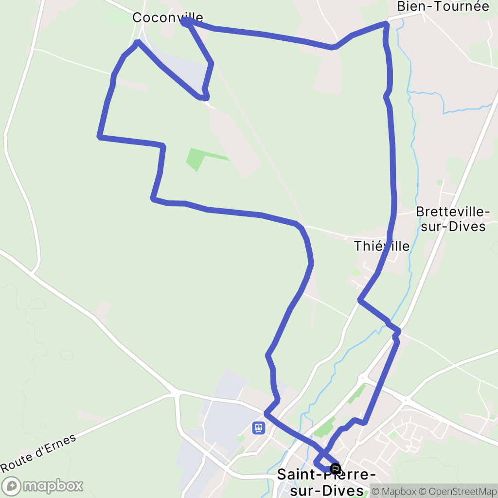 Saint-Pierre-en-Auge : carte du parcours de randonnée - France