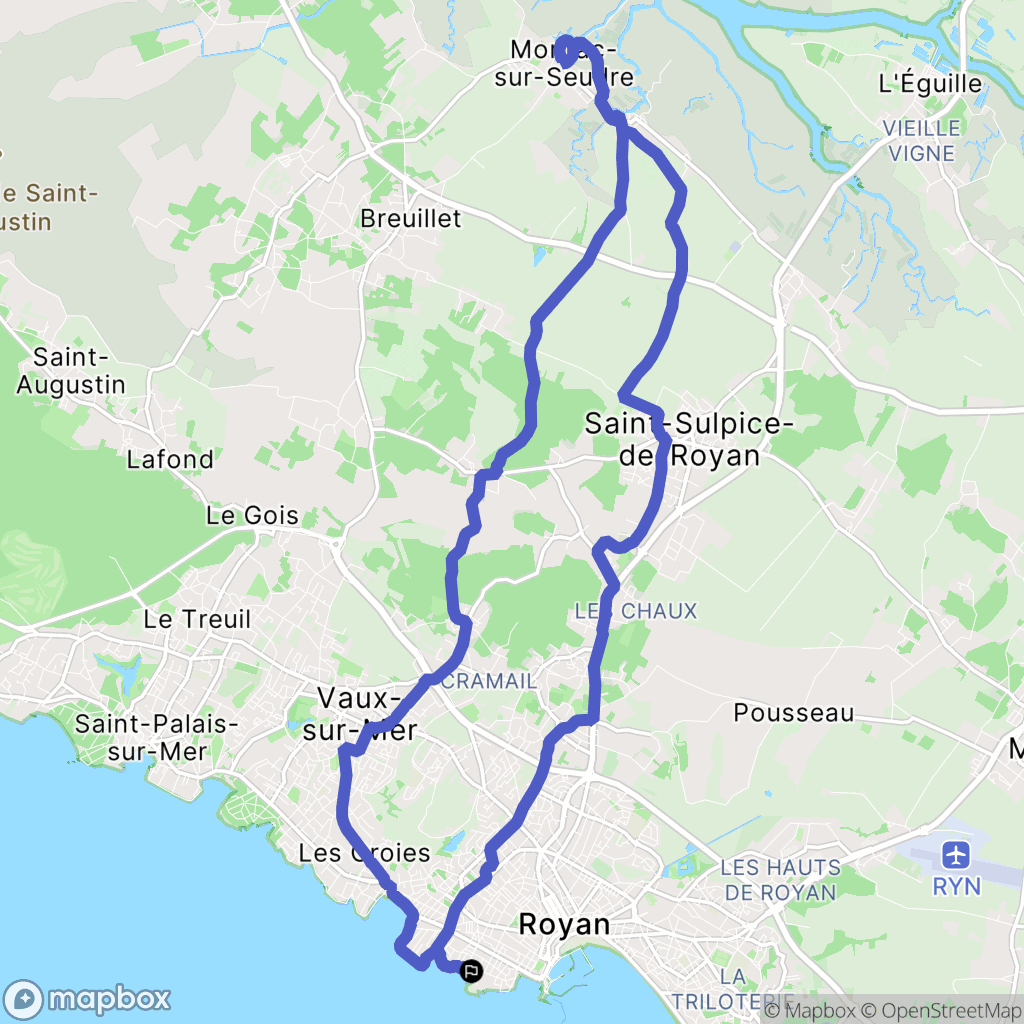 Royan : carte du parcours de randonnée - France