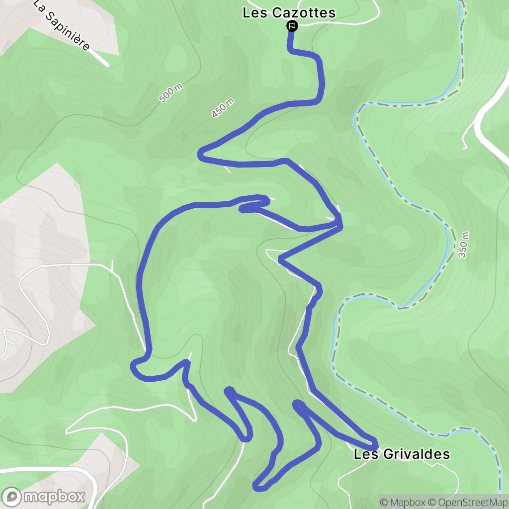 Ladinhac : carte du parcours de randonnée - France