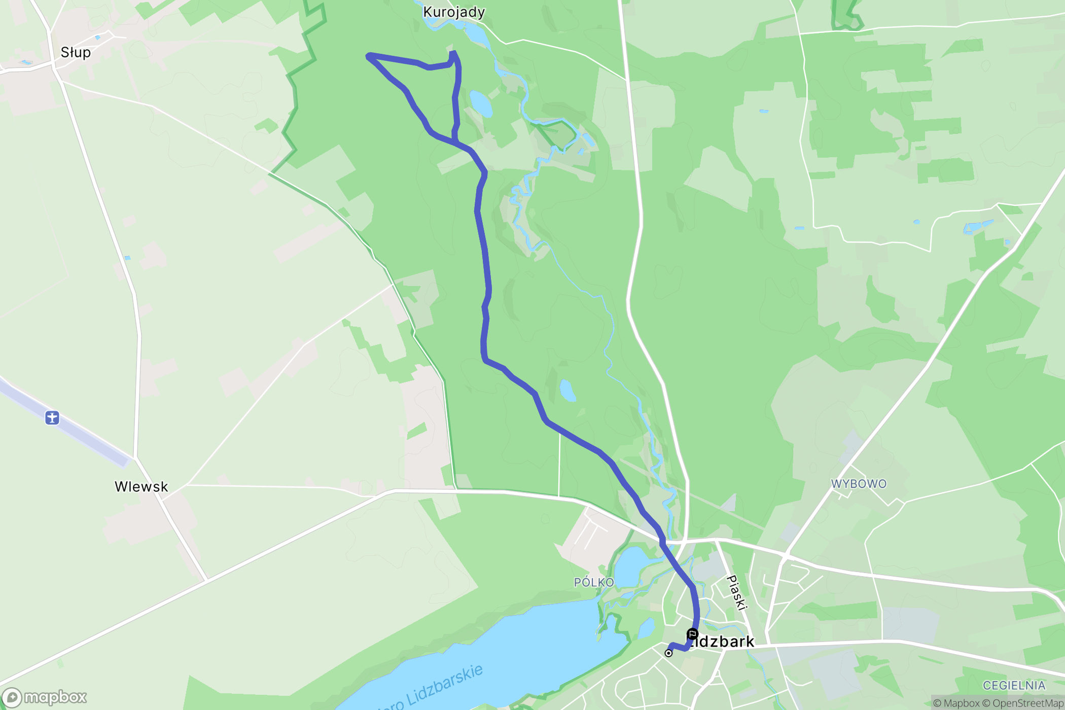 Lidzbark: mapa trasy - Poland