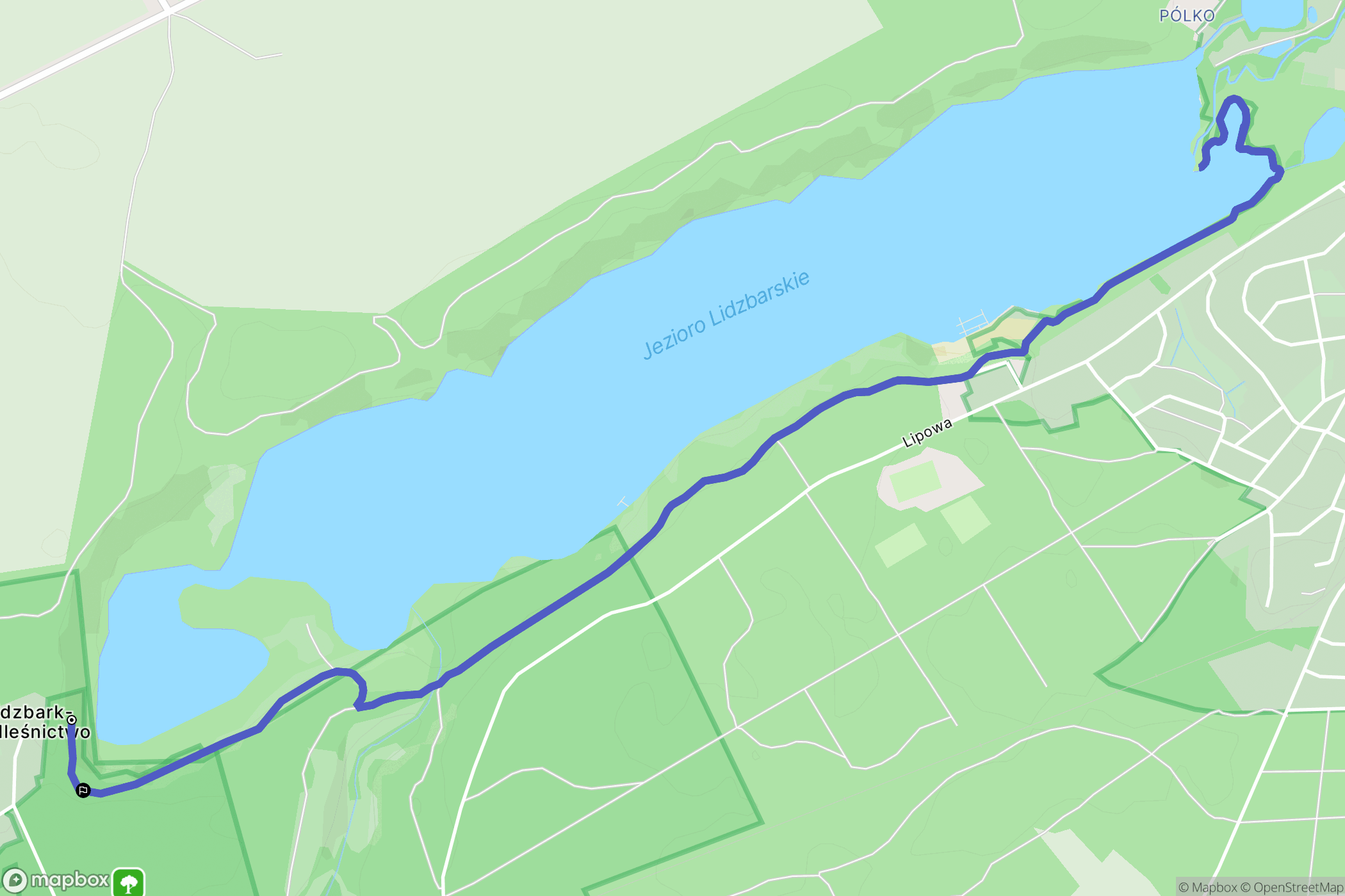 Lidzbark-Nadleśnictwo: mapa trasy - Poland