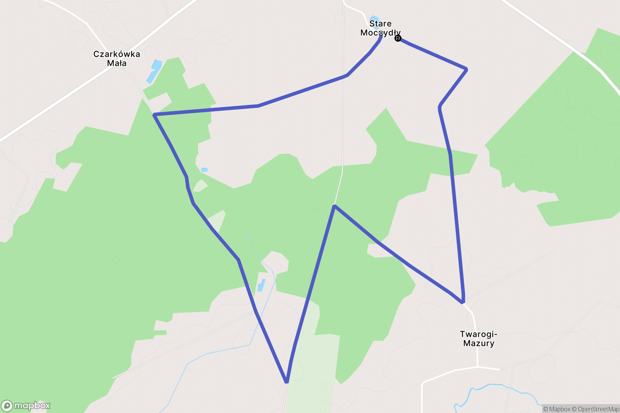 Stare Moczydły: mapa trasy - Poland