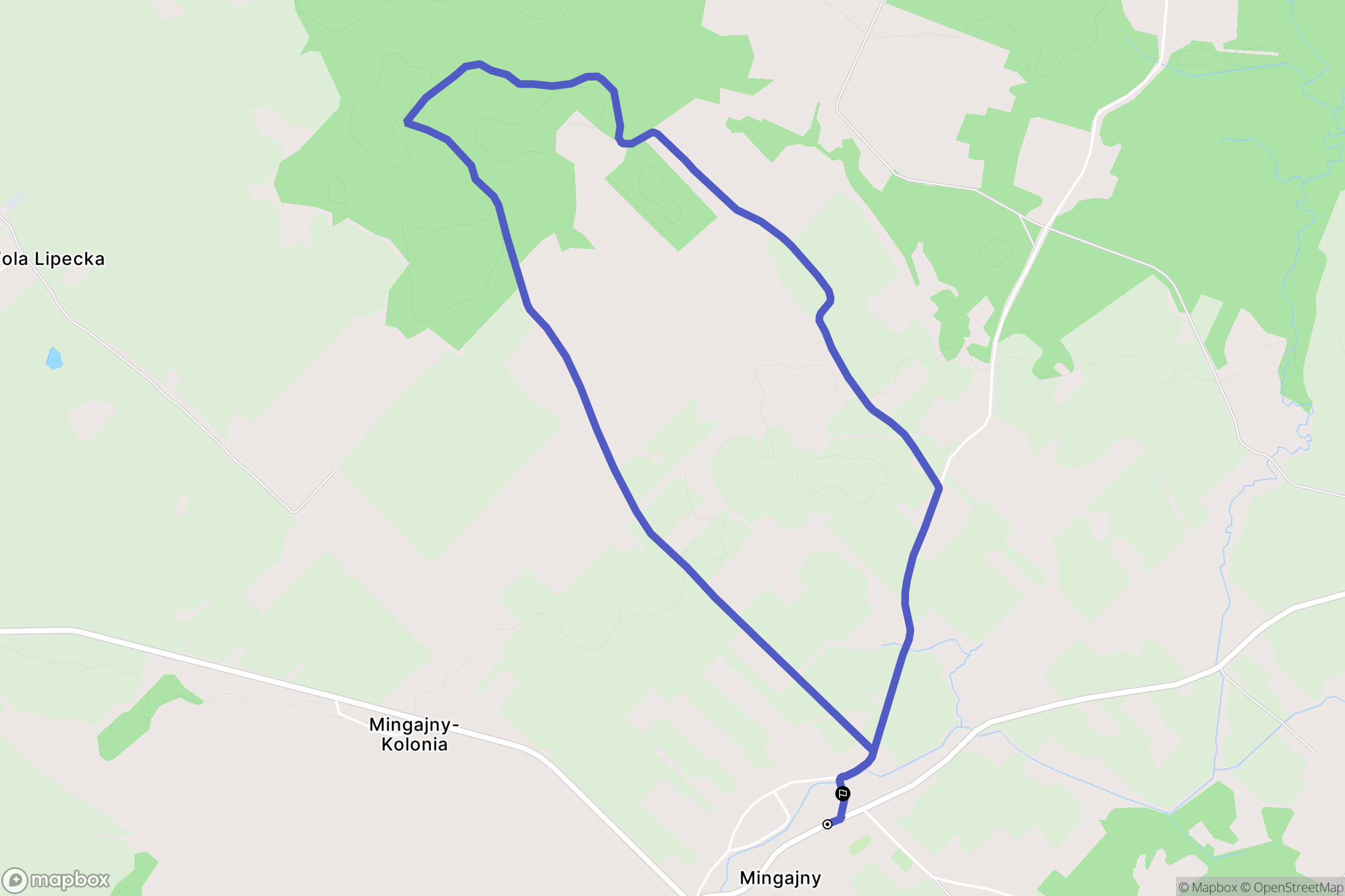 Mingajny: mapa trasy - Poland