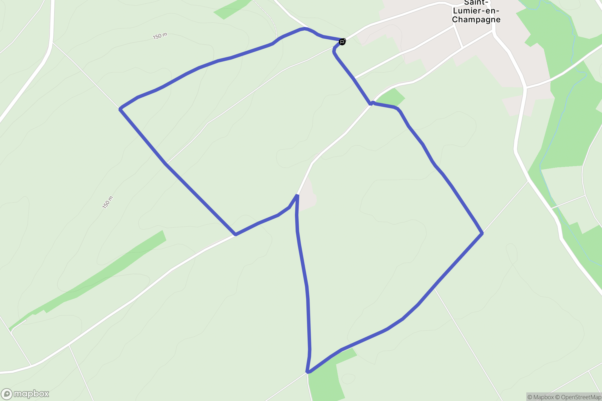 Saint-Lumier-en-Champagne : carte du parcours de randonnée - France
