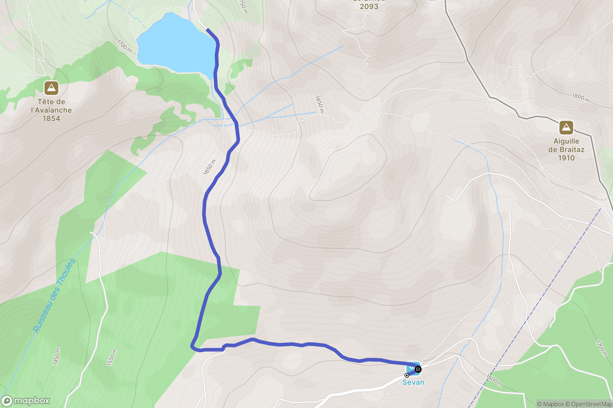 La Chapelle-d'Abondance : carte du parcours de randonnée - France