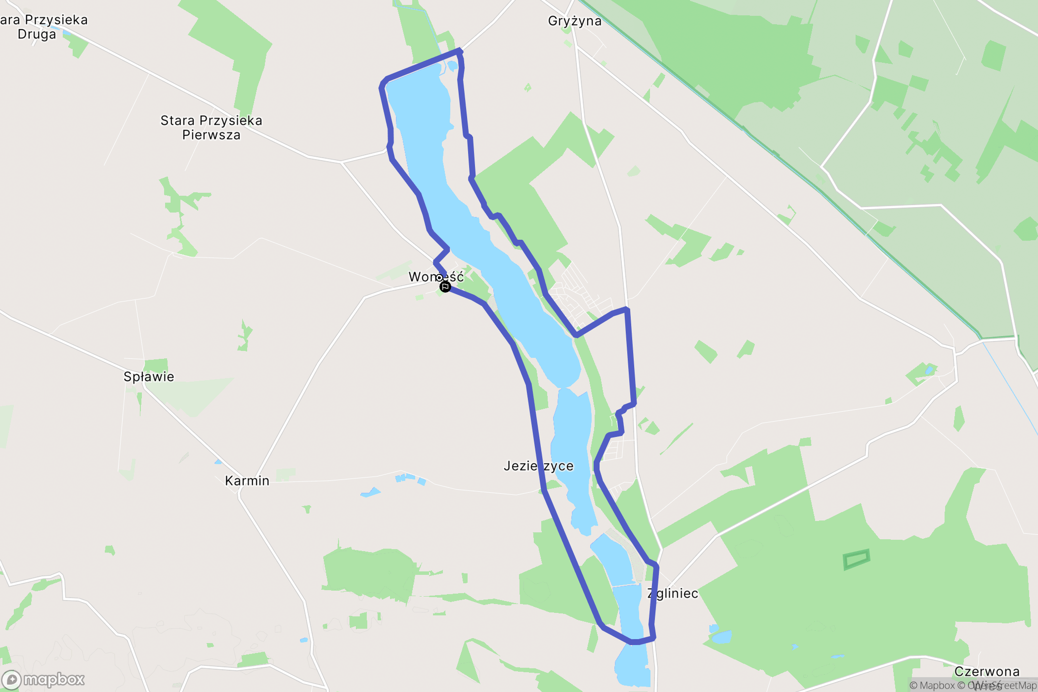 Wonieść: mapa trasy - Poland