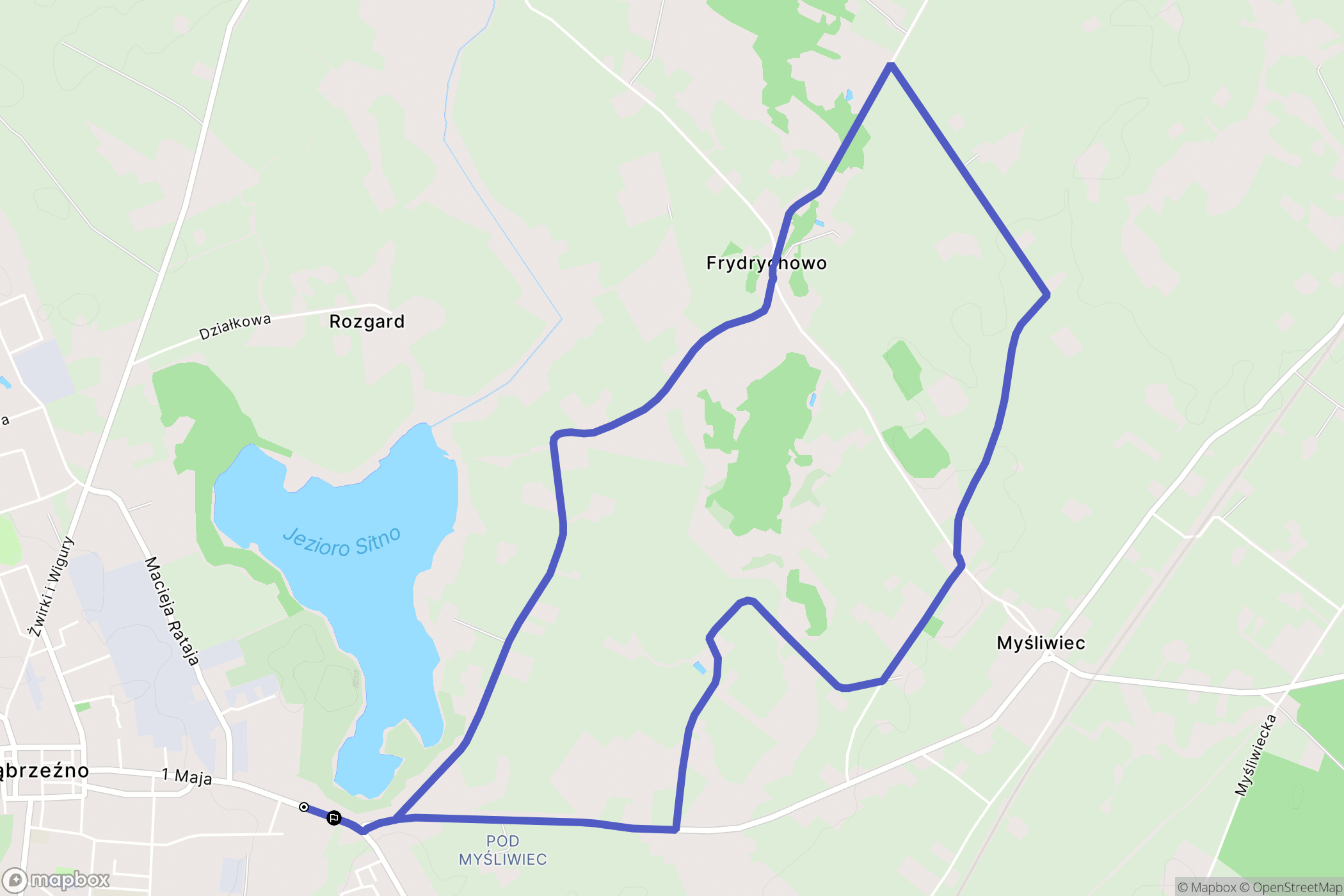 Wąbrzeźno: mapa trasy - Poland
