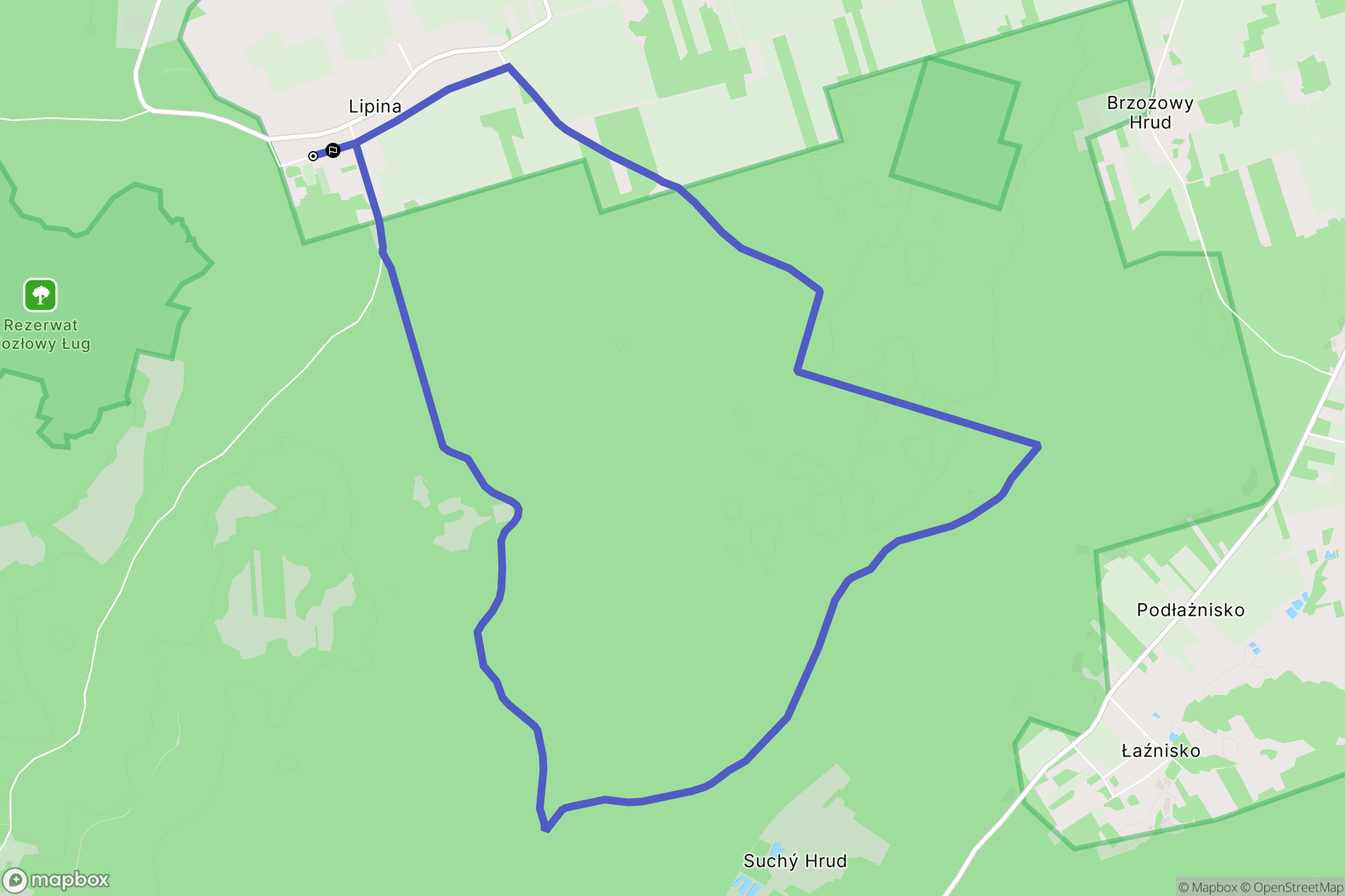 Lipina: mapa trasy - Poland