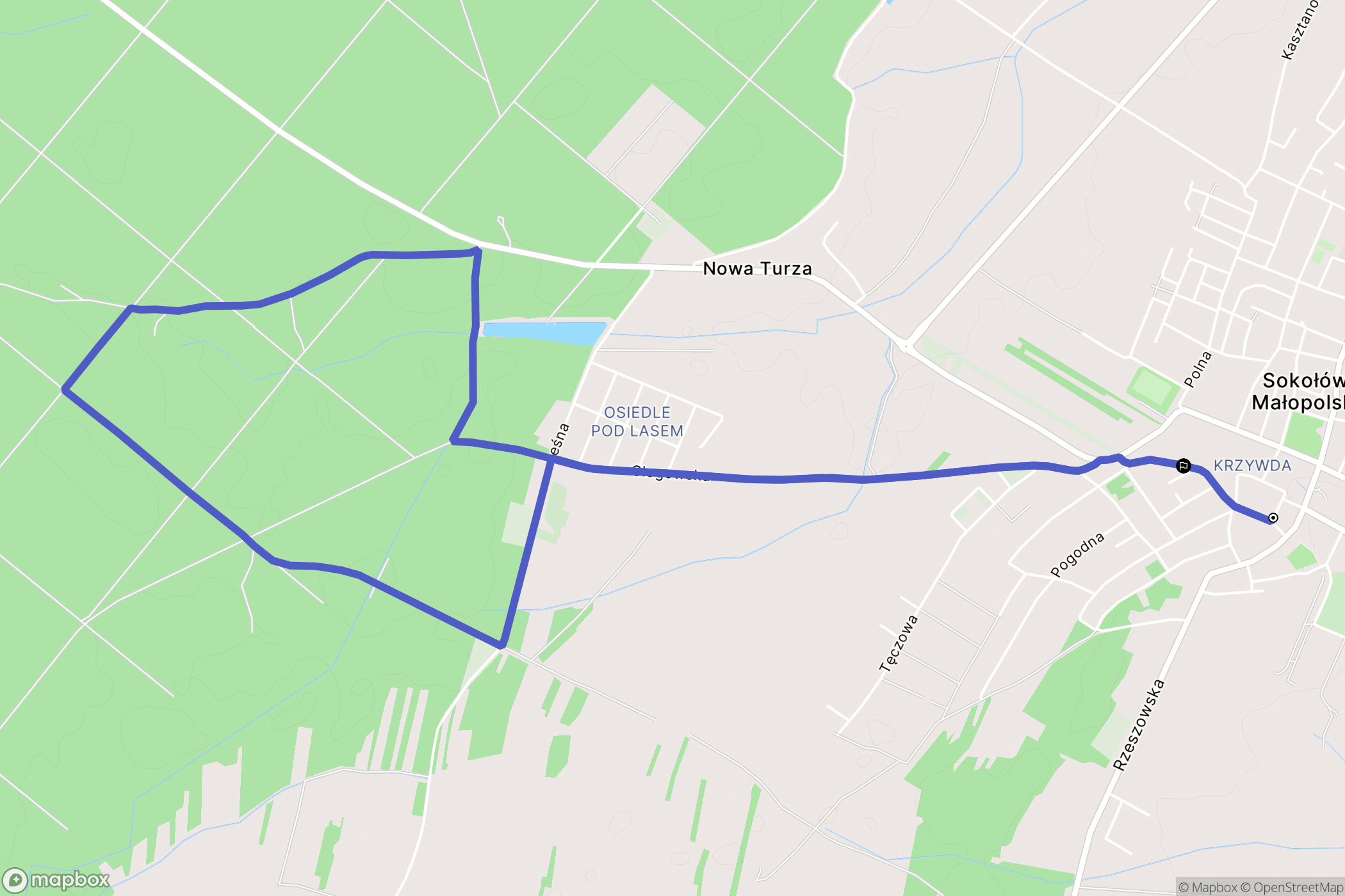 Sokołów Małopolski: mapa trasy - Poland
