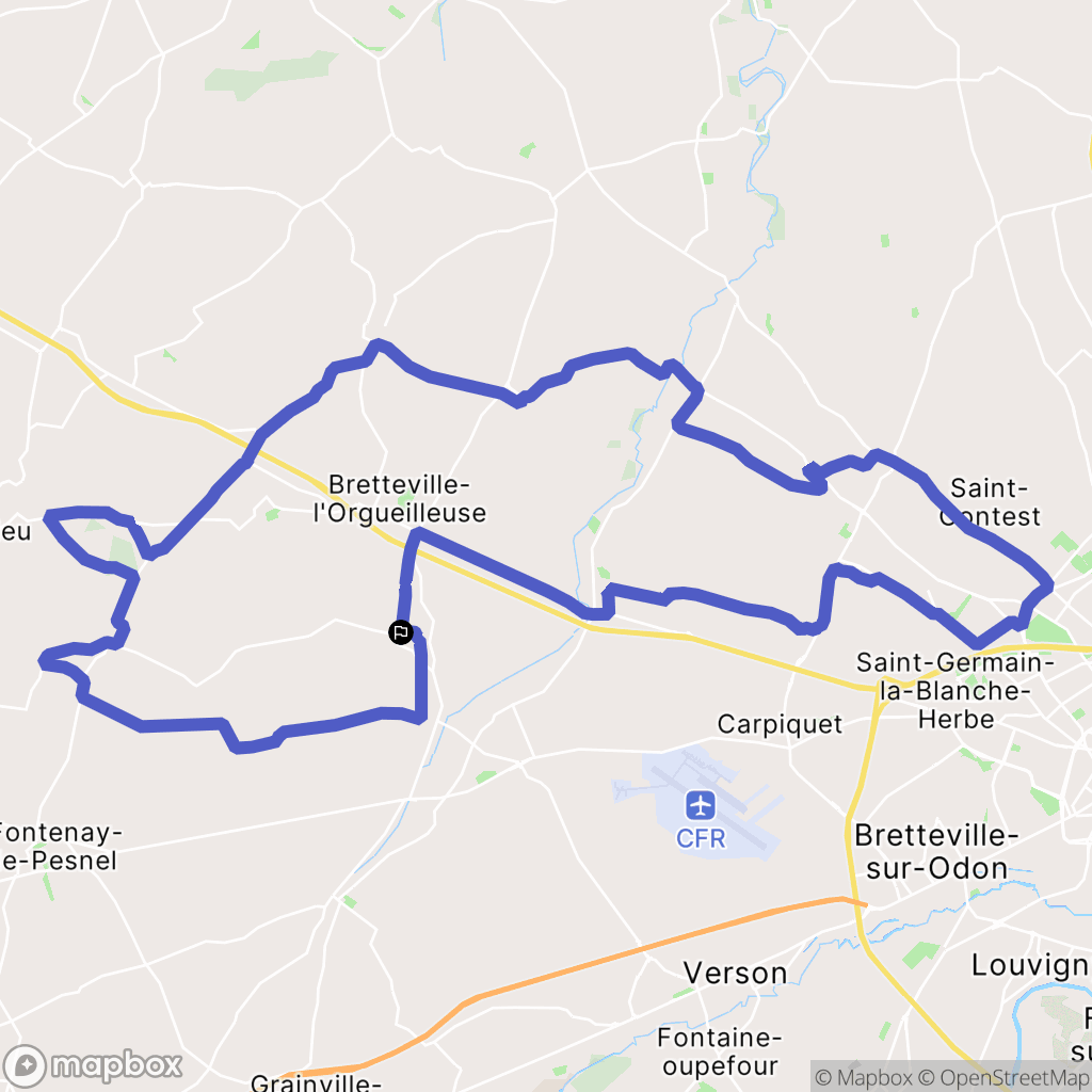 Saint-Manvieu-Norrey : carte du parcours de randonnée - France