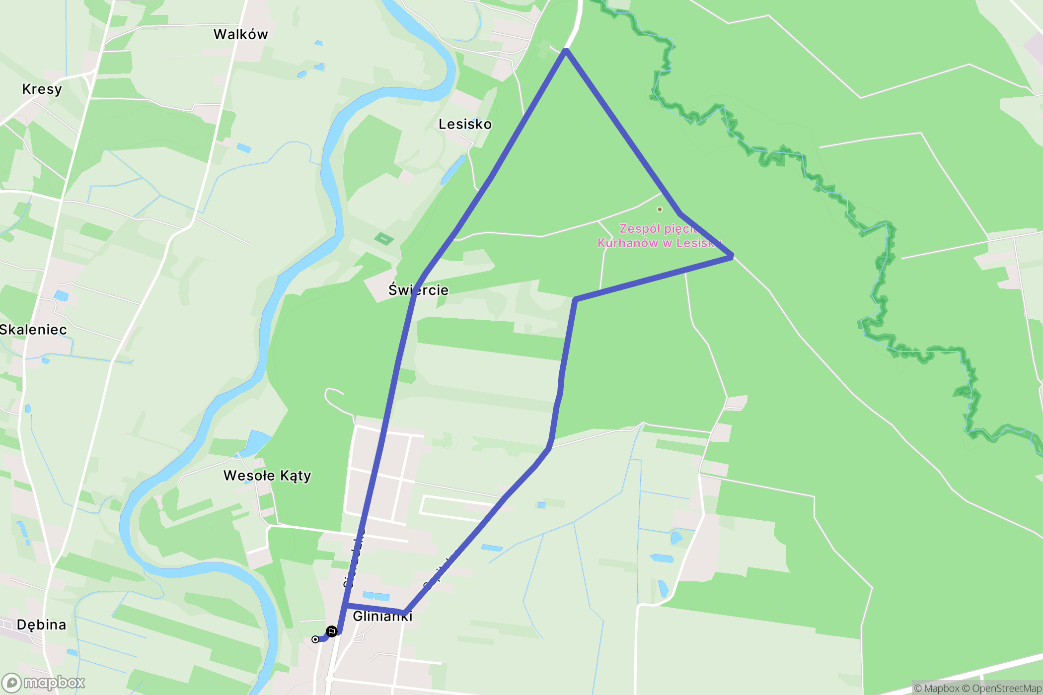 Osjaków: mapa trasy - Poland