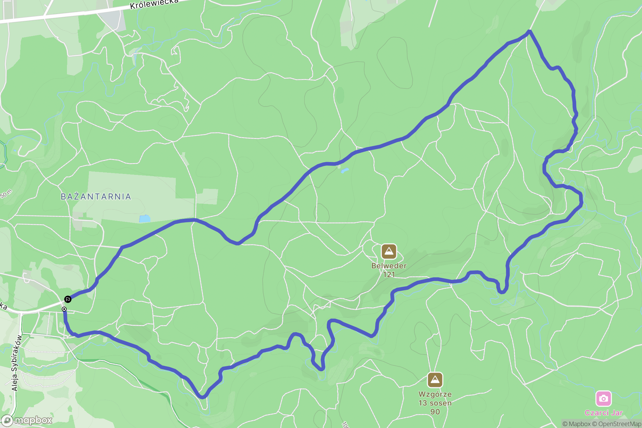 Elbląg: mapa trasy - Poland