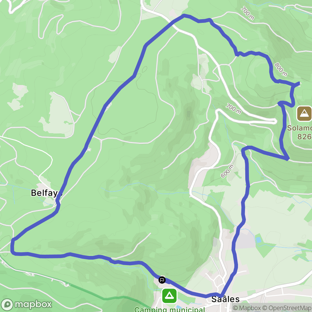 Saales : carte du parcours de randonnée - France