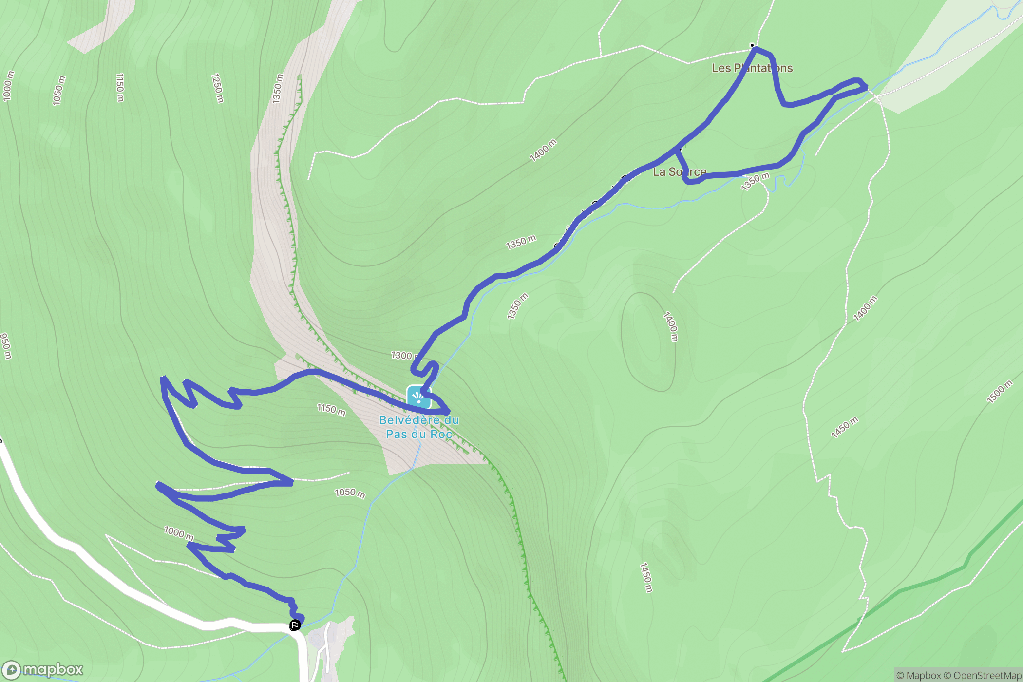 Fillière : carte du parcours de randonnée - France