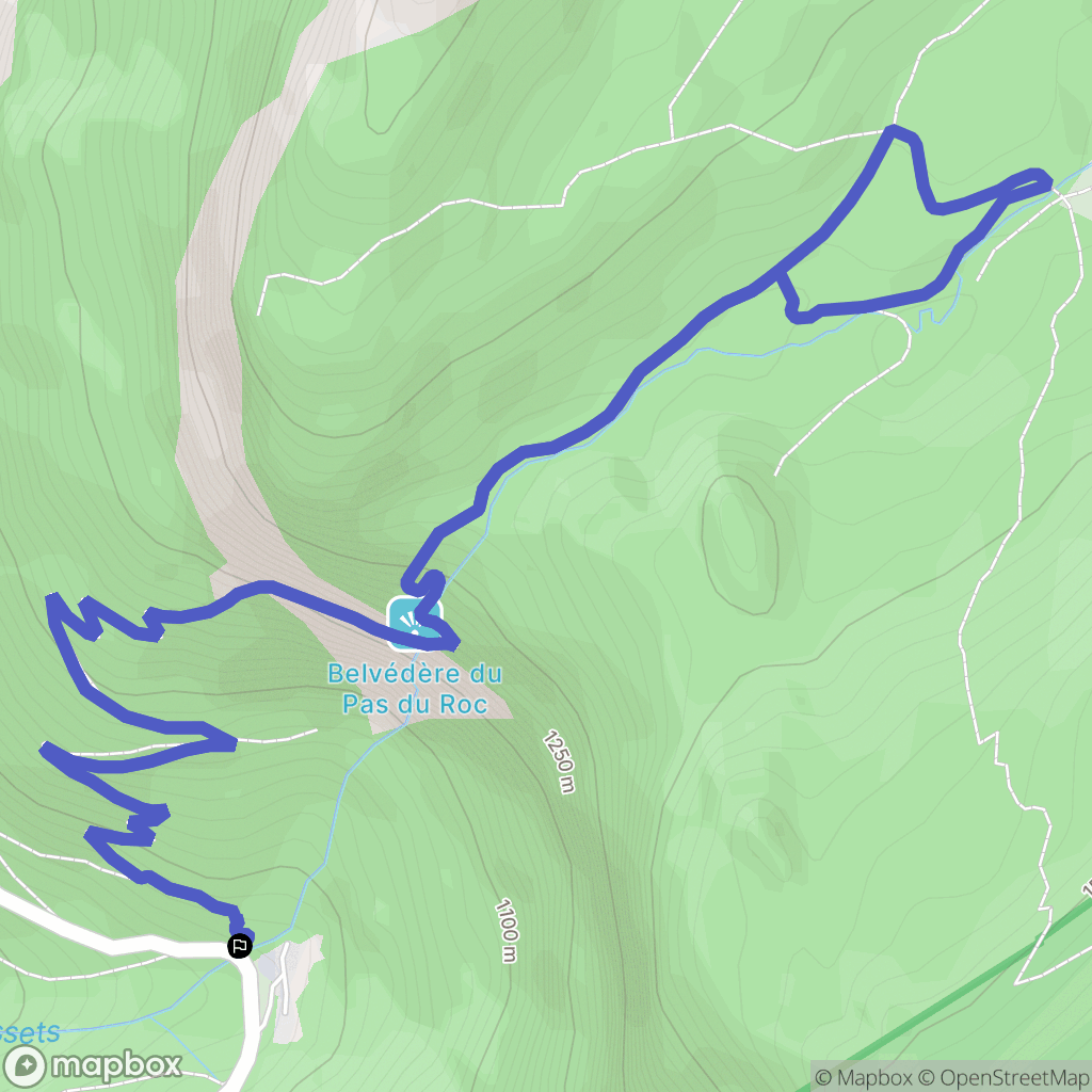 Fillière : carte du parcours de randonnée - France