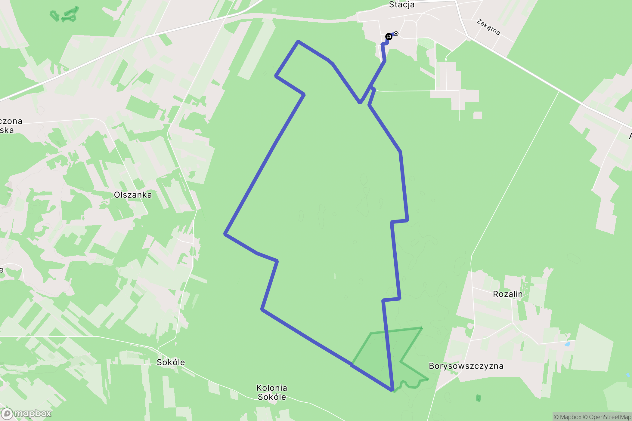 Nurzec-Stacja: mapa trasy - Poland