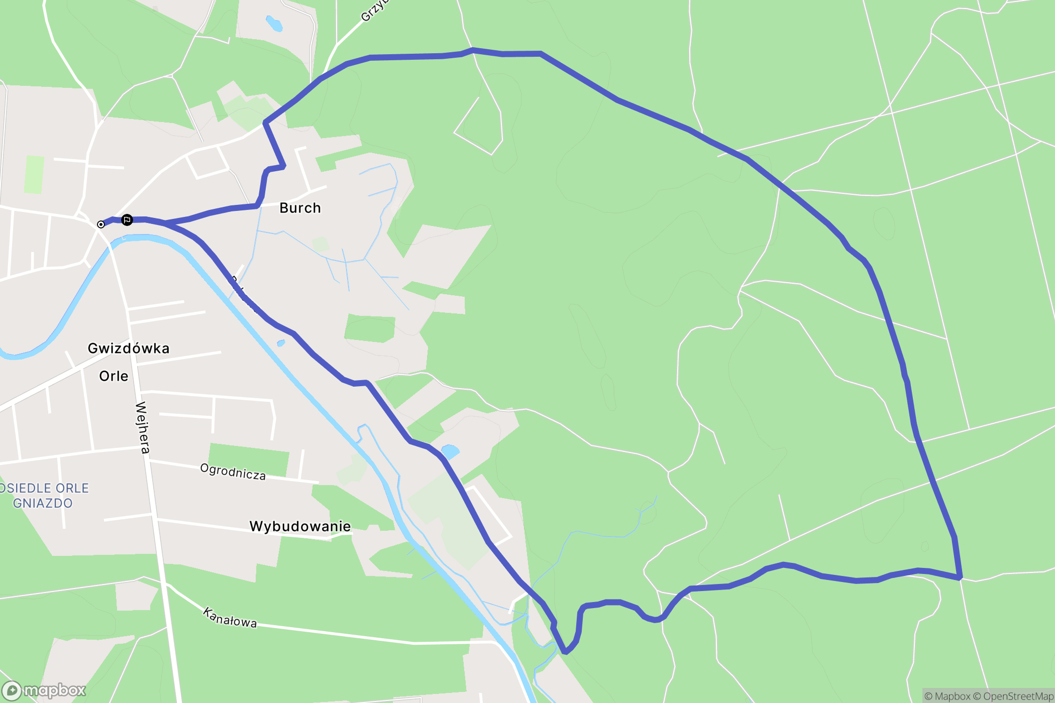 Orle: mapa trasy - Poland