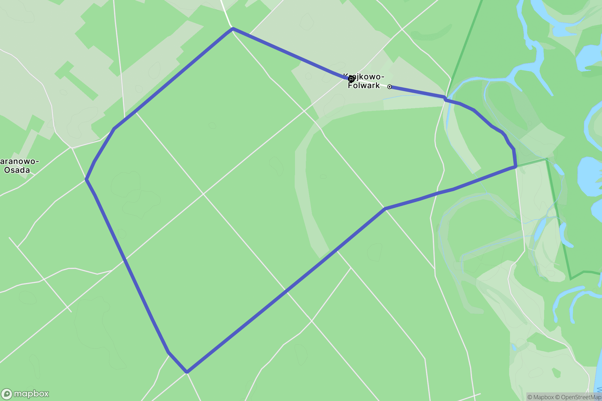 Krajkowo: mapa trasy - Poland