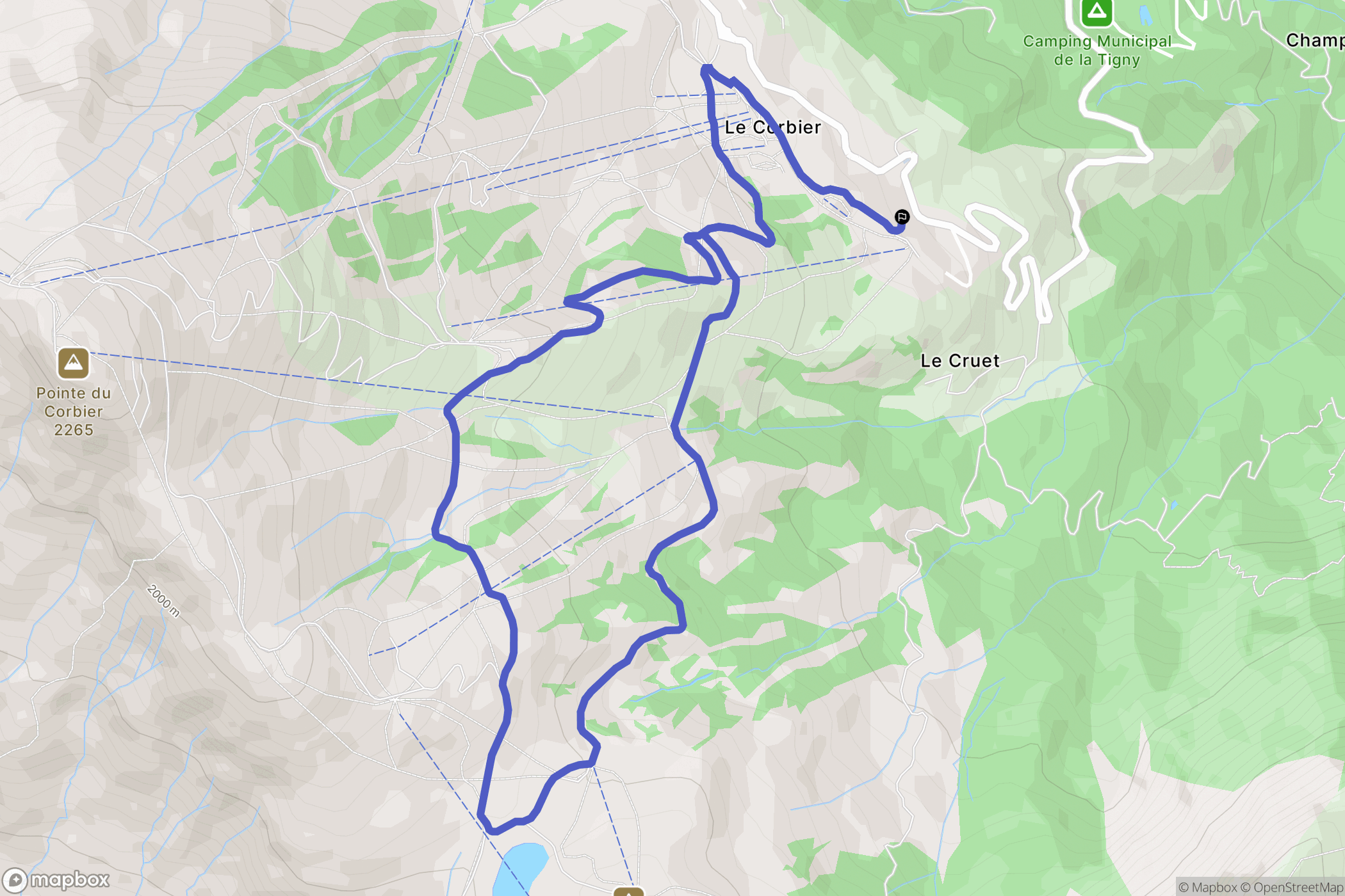 Villarembert : carte du parcours de randonnée - France