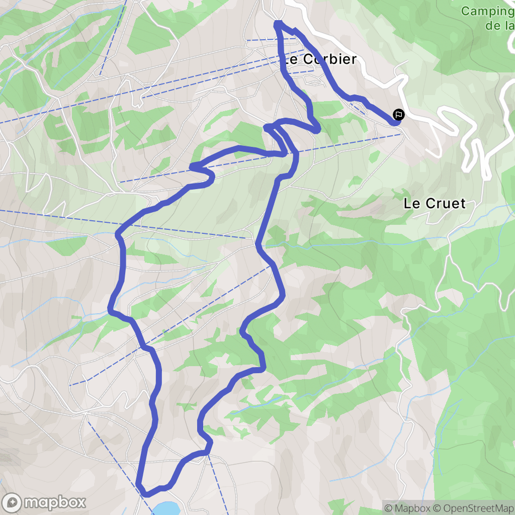 Villarembert : carte du parcours de randonnée - France