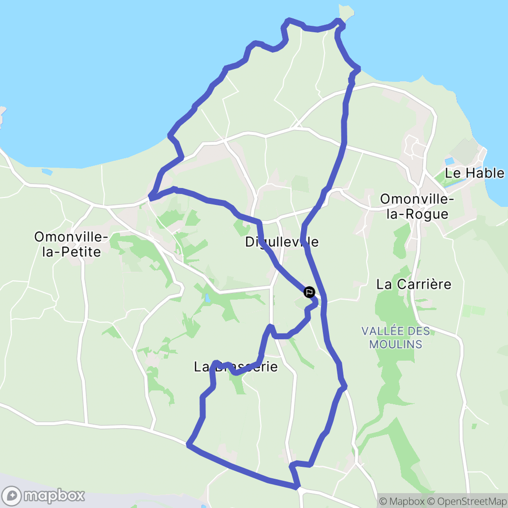 La Hague : carte du parcours de randonnée - France