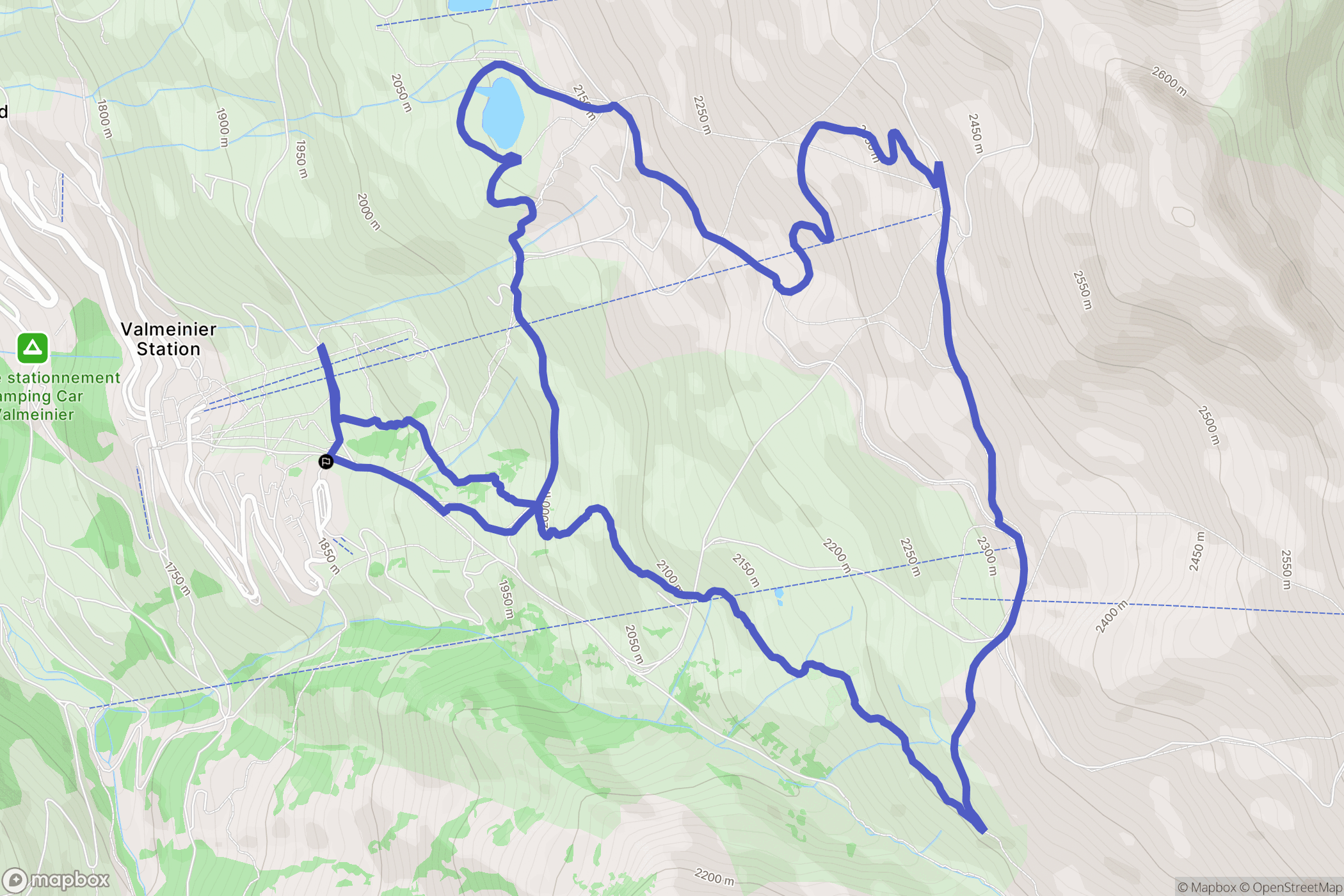 Valmeinier : carte du parcours de randonnée - France