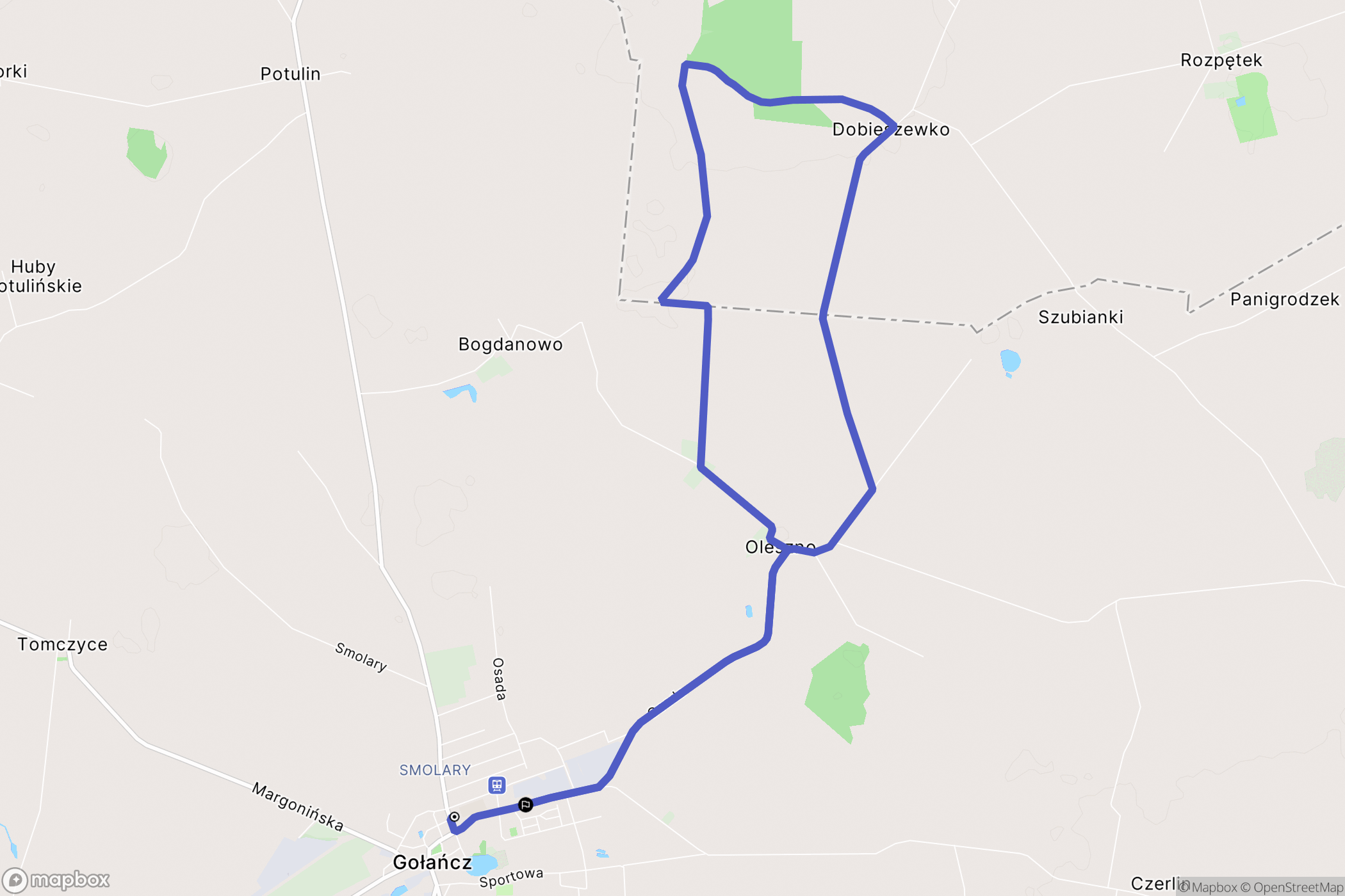 Gołańcz: mapa trasy - Poland