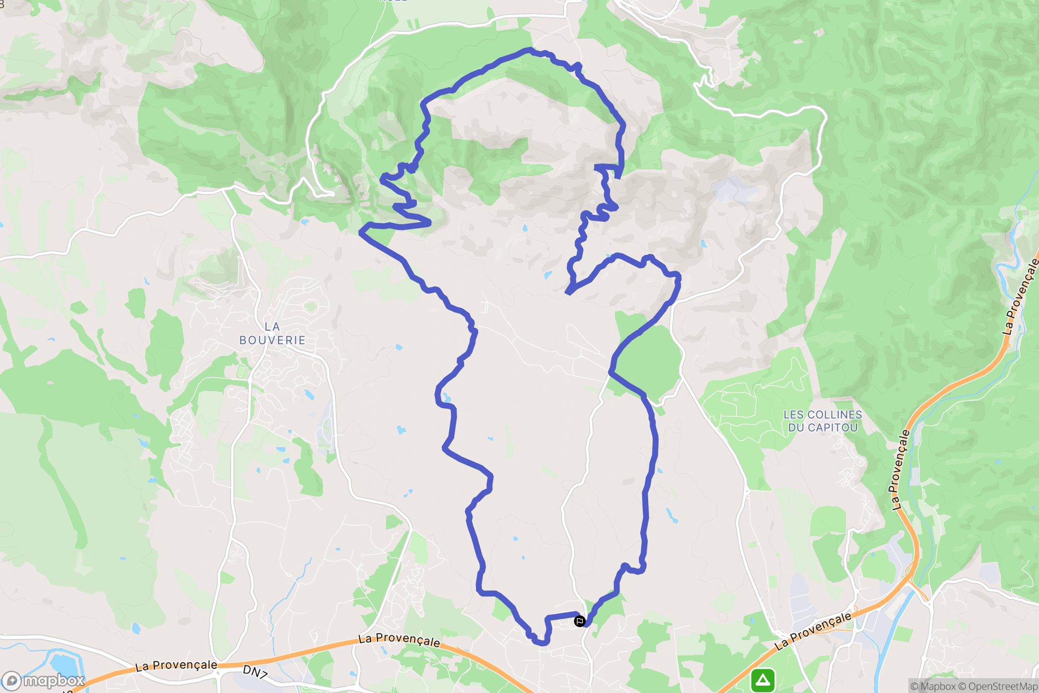 Puget-sur-Argens : carte du parcours de randonnée - France