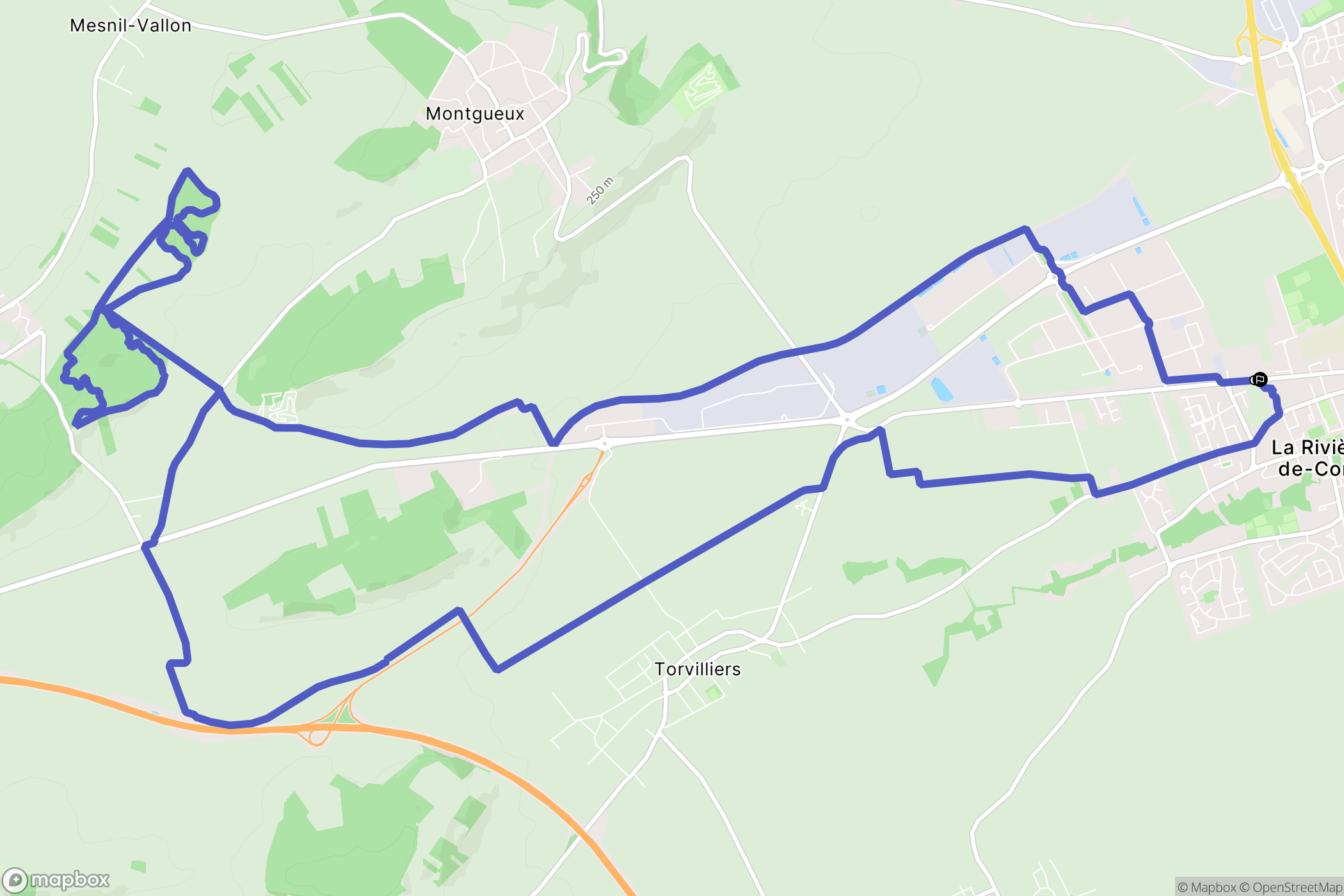 Sainte-Savine : carte du parcours de randonnée - France