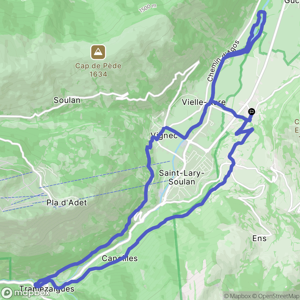 Bourisp : carte du parcours de randonnée - France