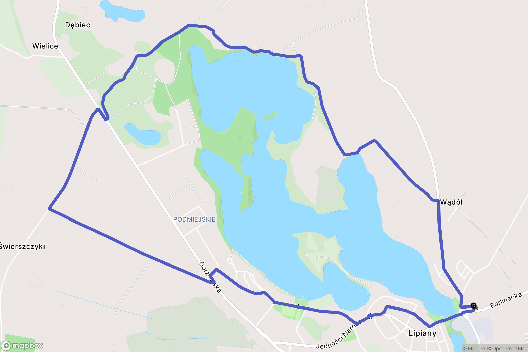 Lipiany: mapa trasy - Poland