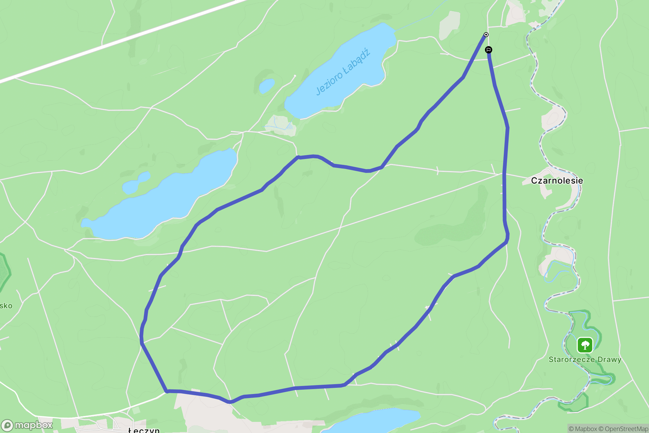 Stare Osieczno: mapa trasy - Poland