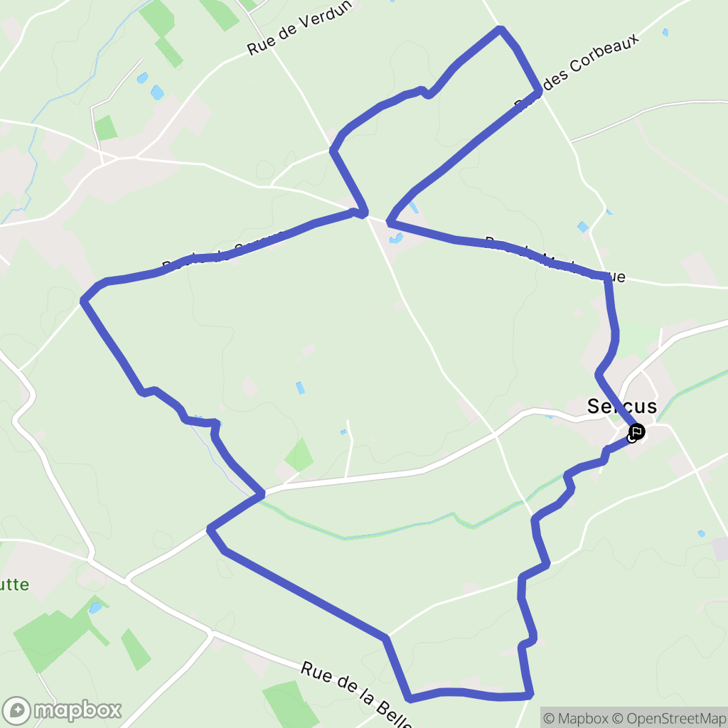 Sercus : carte du parcours de randonnée - France