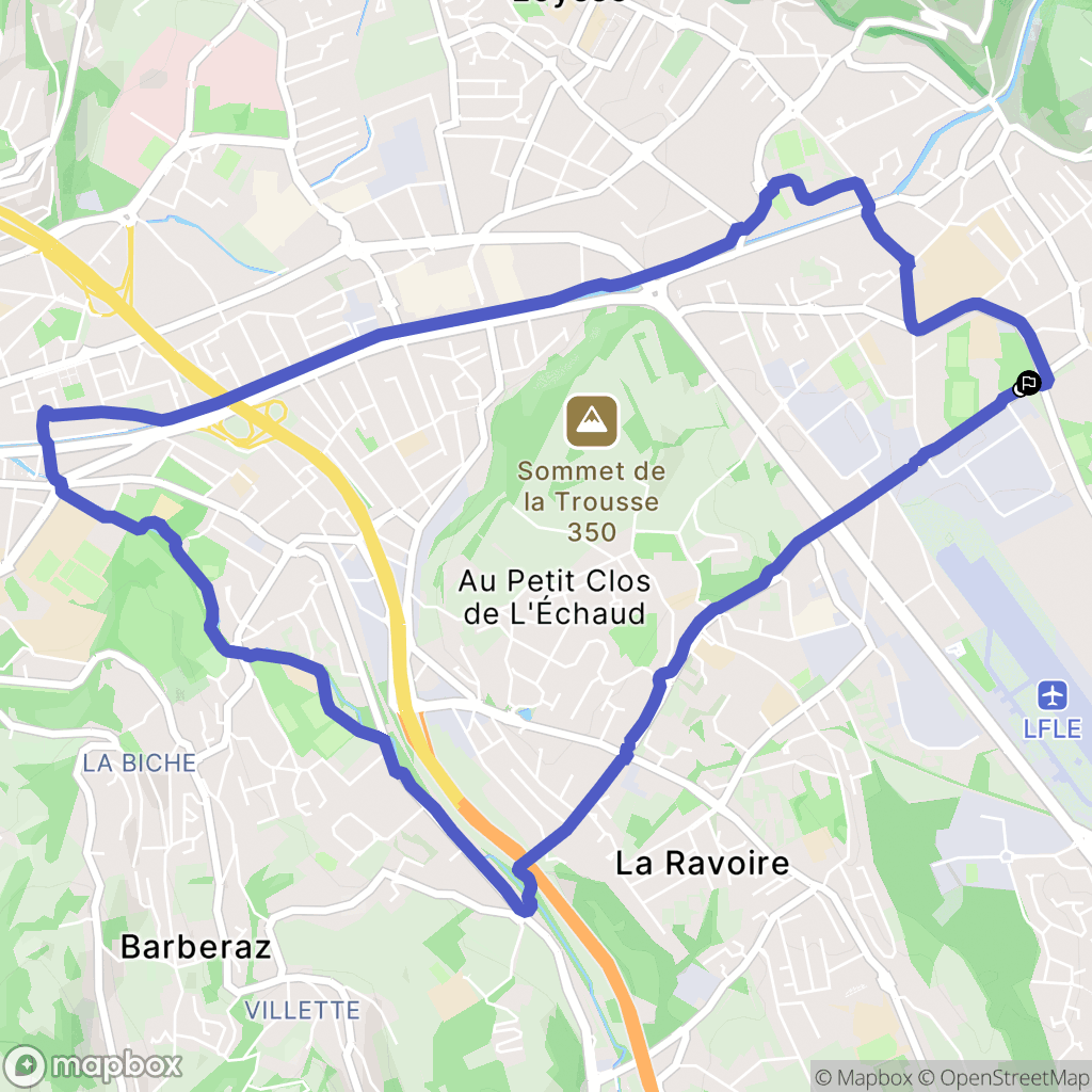 Barby : carte du parcours de randonnée - France