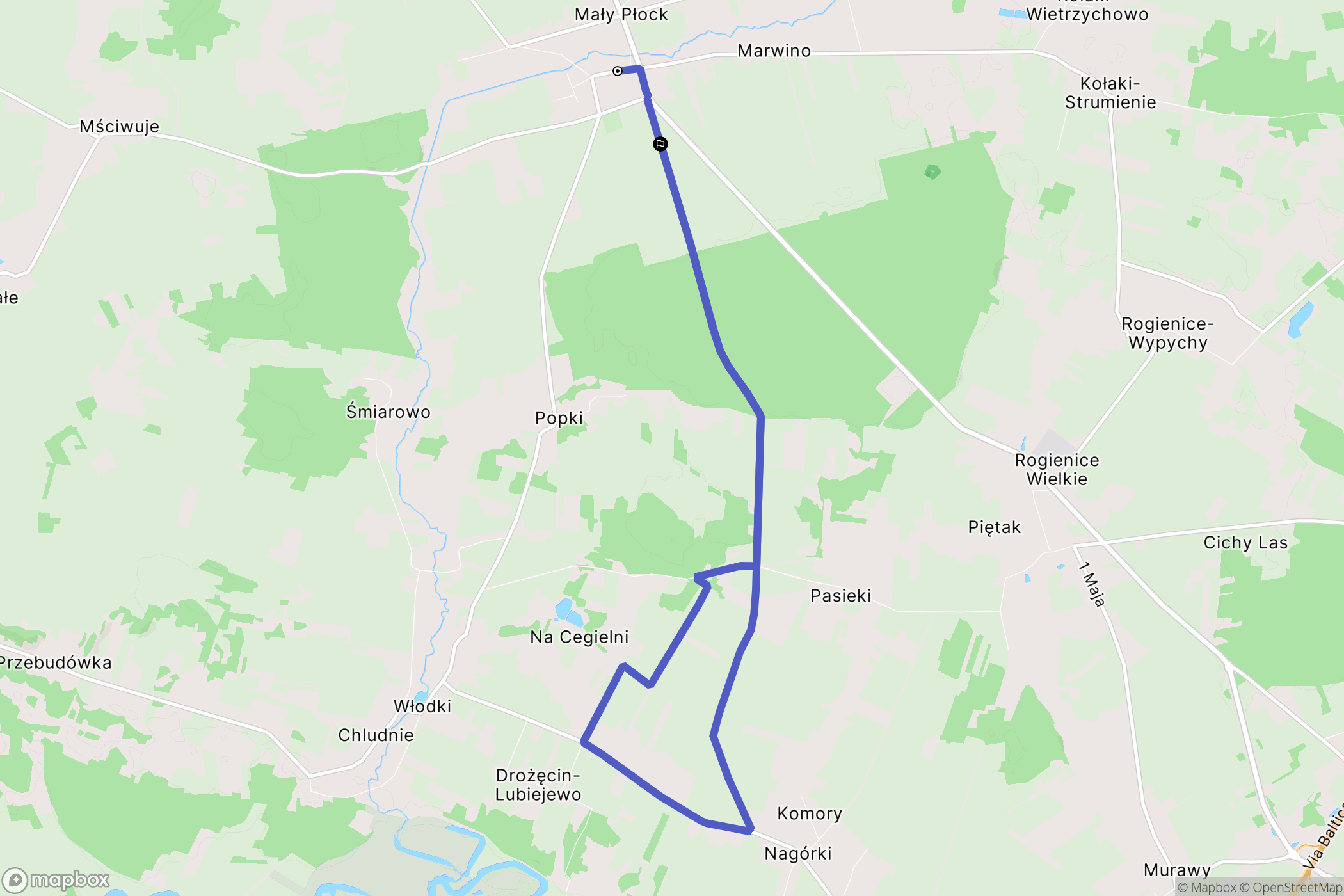 Mały Płock: mapa trasy - Poland