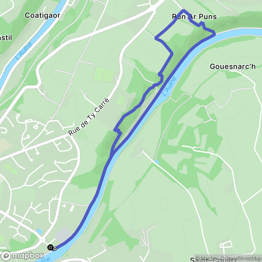 Chateaulin : carte du parcours de randonnée - France