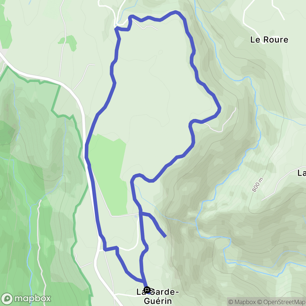 Prévenchères : carte du parcours de randonnée - France