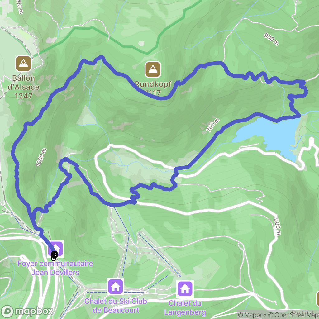 Lepuix : carte du parcours de randonnée - France