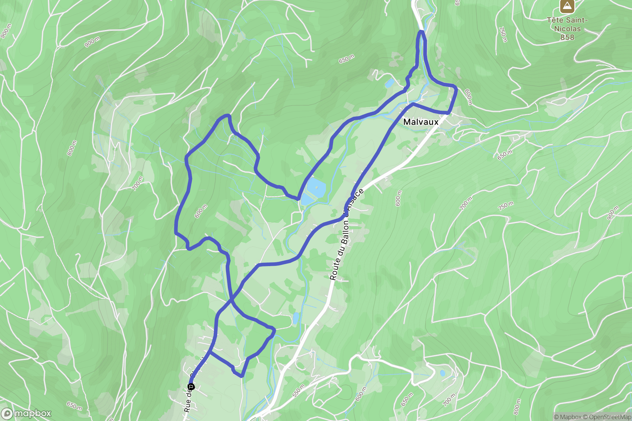 Lepuix : carte du parcours de randonnée - France