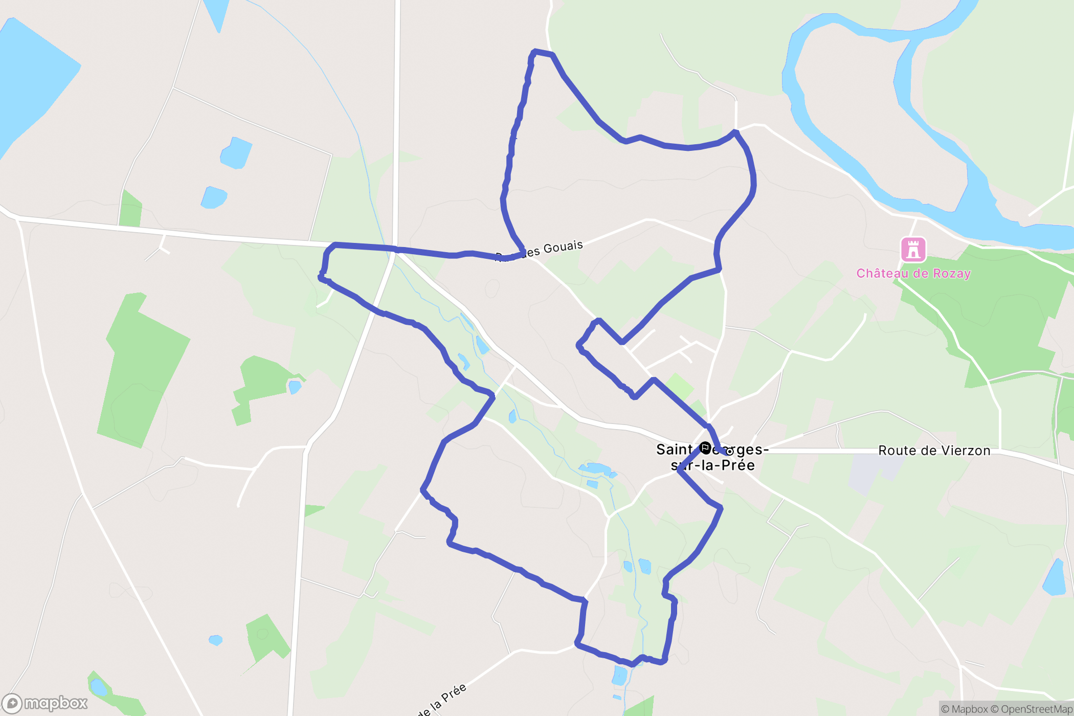Saint-Georges-sur-la-Prée : carte du parcours de randonnée - France
