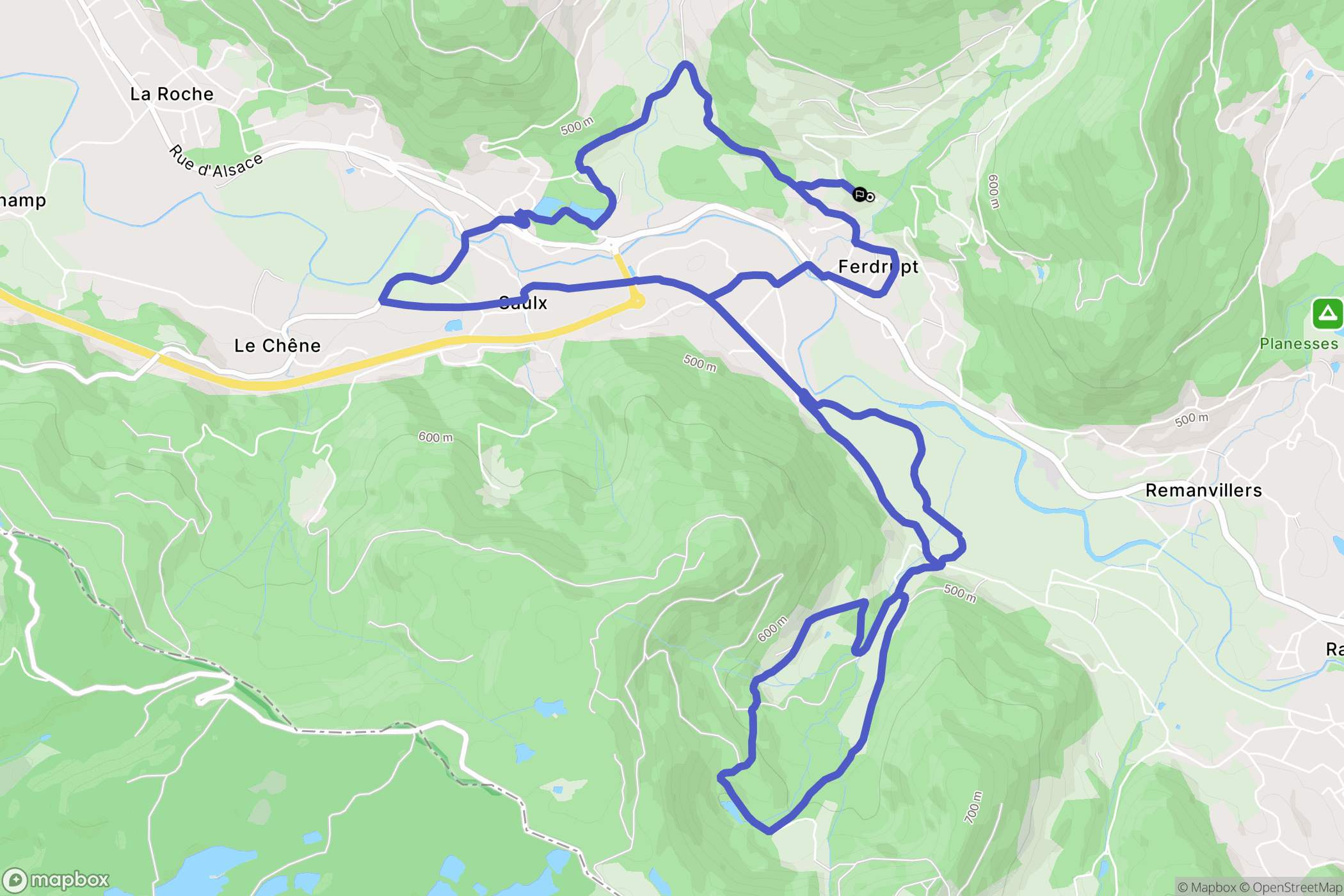 Ferdrupt : carte du parcours de randonnée - France