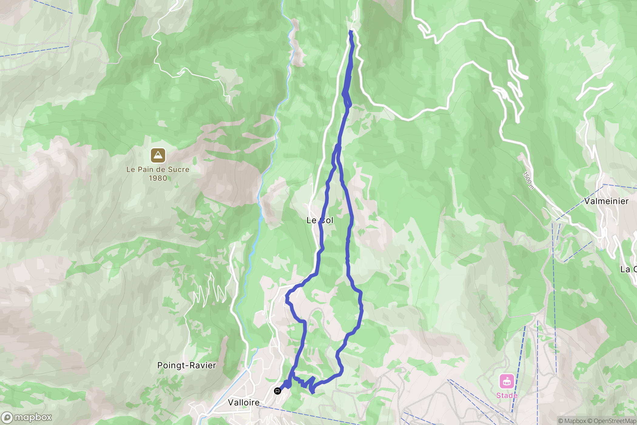 Valloire : carte du parcours de randonnée - France