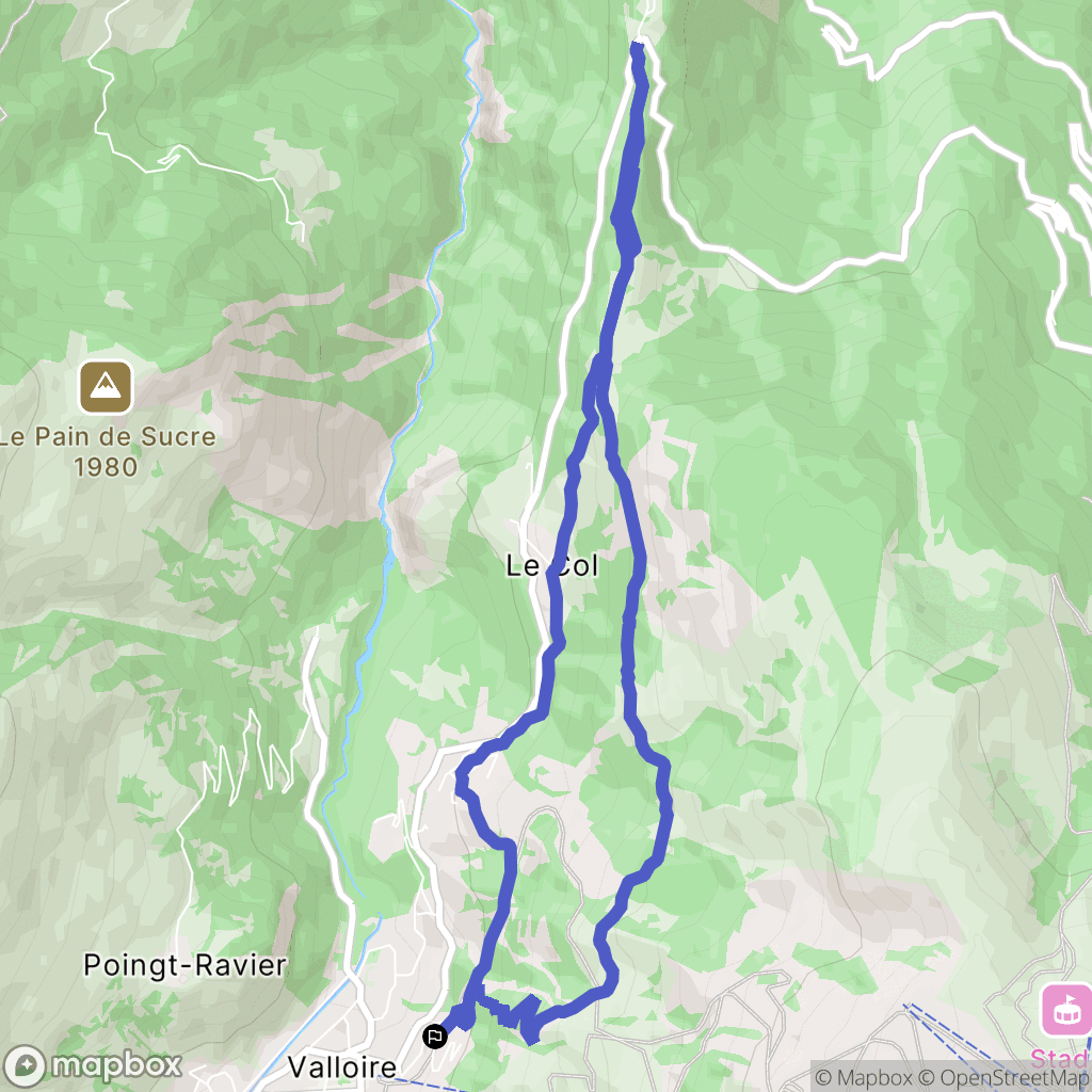 Valloire : carte du parcours de randonnée - France